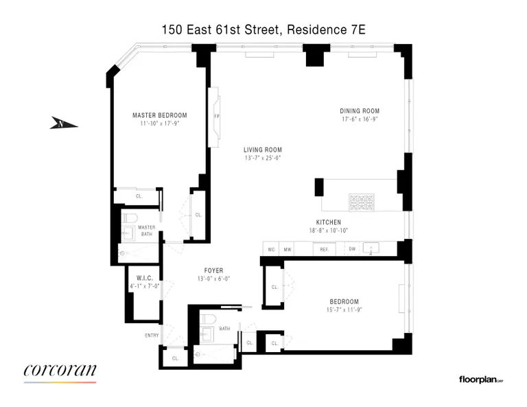 150 East 61st Street, 7E | floorplan | View 10