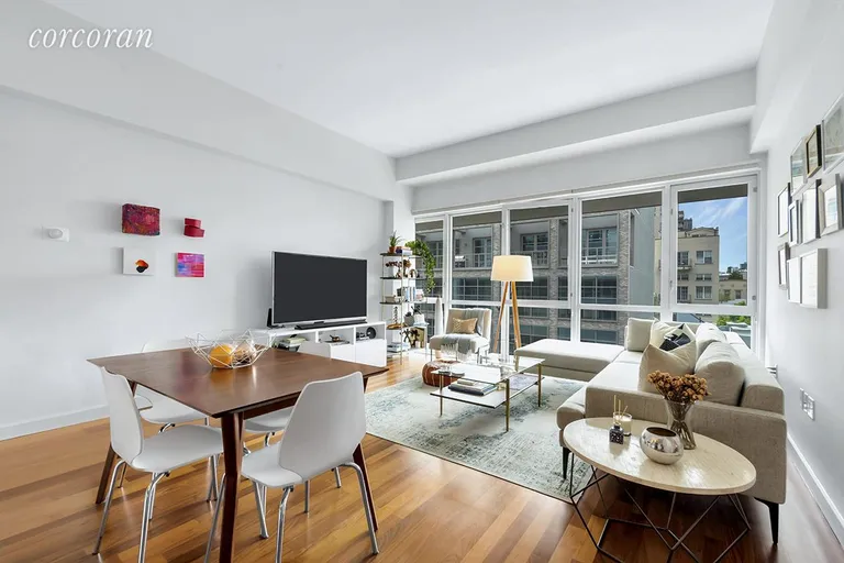 New York City Real Estate | View 125 North 10th Street, S4F | Large Living Room with Dining Area  | View 3