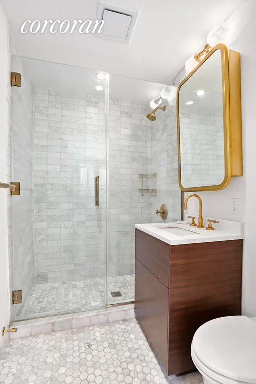 New York City Real Estate | View 1194 Union Street | Master bathroom with RH finishes | View 7