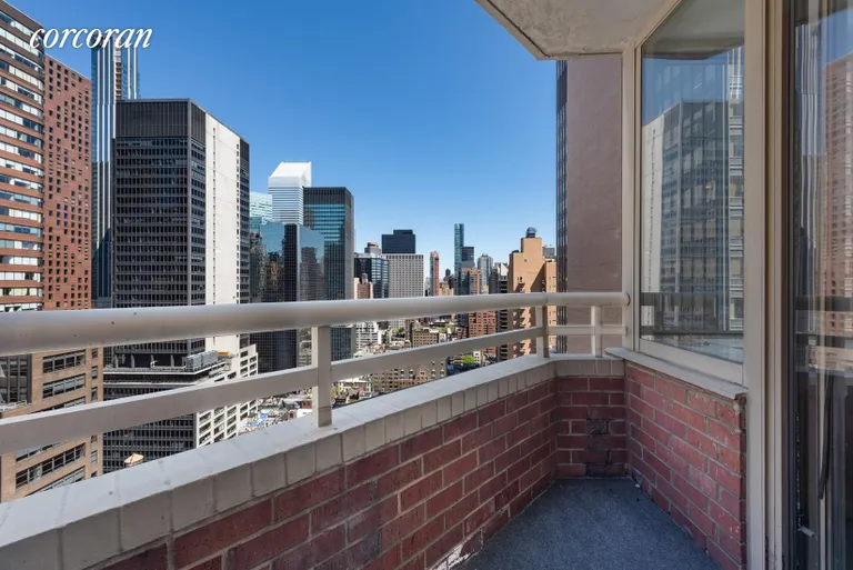 New York City Real Estate | View 236 East 47th Street, 28E | Private corner balcony | View 7