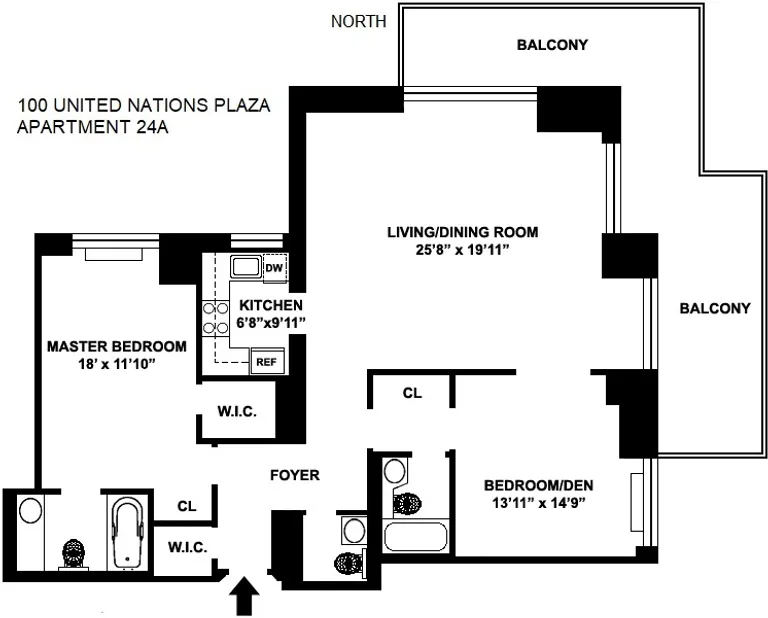 100 United Nations Plaza, 24A | floorplan | View 10