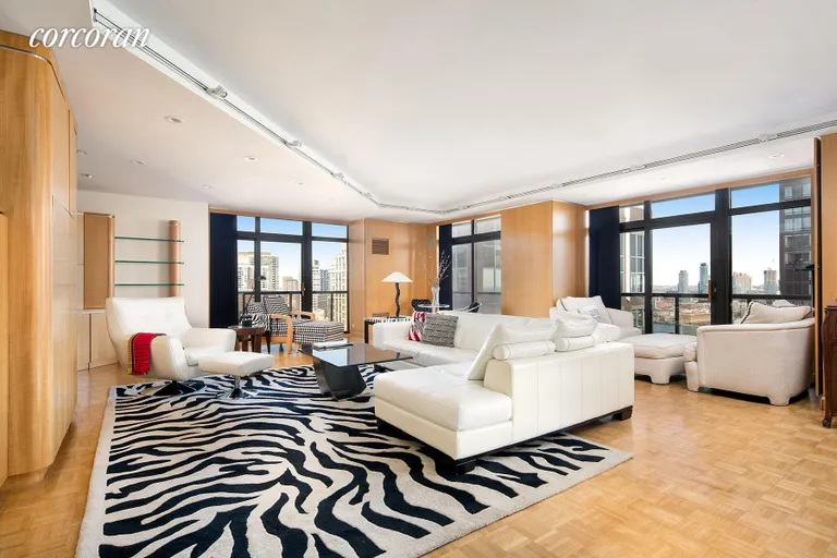 New York City Real Estate | View 100 United Nations Plaza, 33AB | Great room with two corner exposures | View 3
