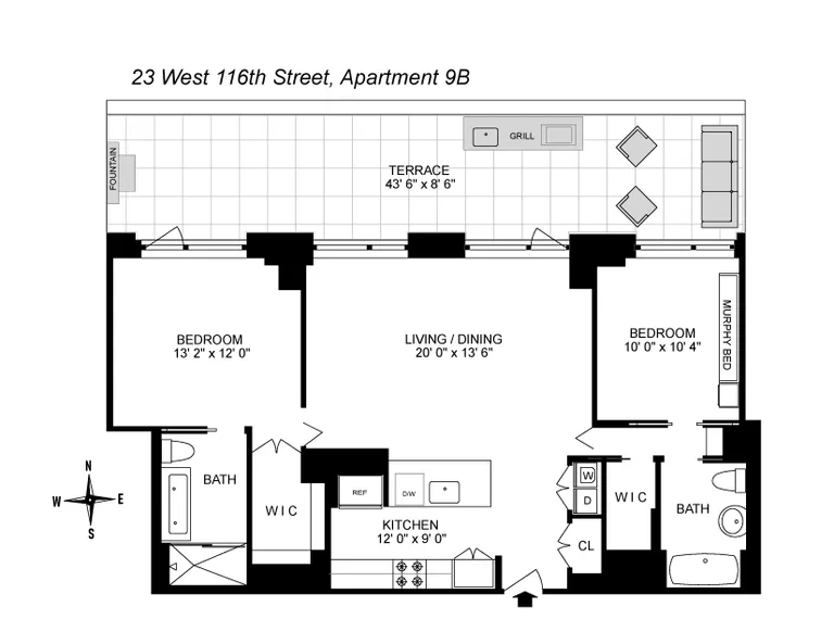23 West 116th Street, 9B | floorplan | View 14