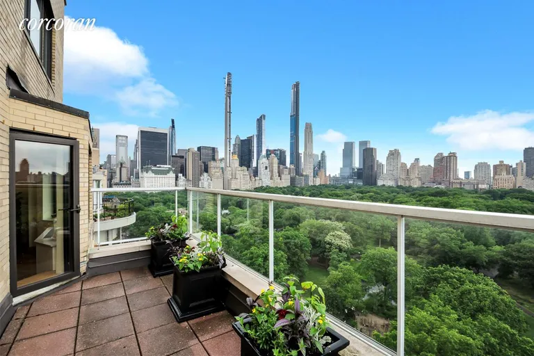 New York City Real Estate | View 860 Fifth Avenue, 19H | Skyline Views from Entertaining Terrace | View 8