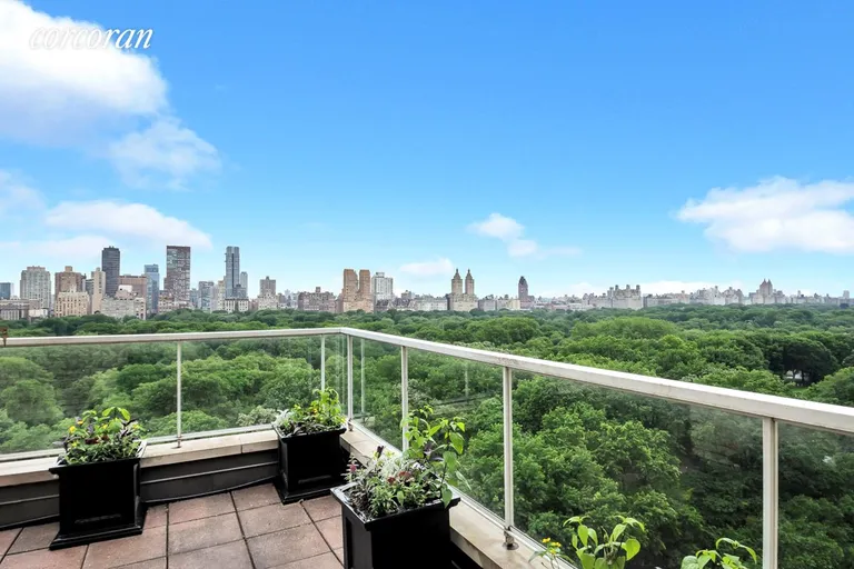 New York City Real Estate | View 860 Fifth Avenue, 19H | Southwest Corner Views from Entertaining Terrace | View 4