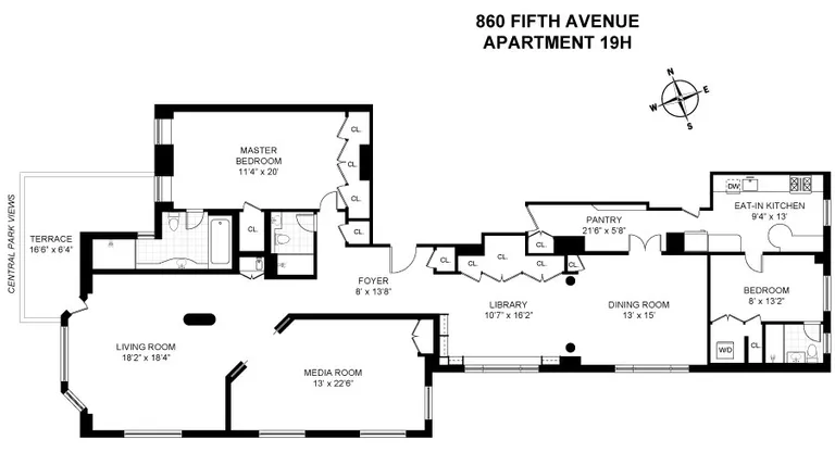 860 Fifth Avenue, 19H | floorplan | View 23