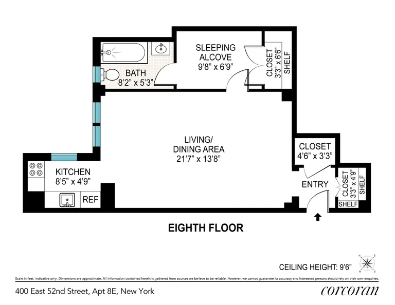 400 East 52Nd Street, 8E | floorplan | View 11