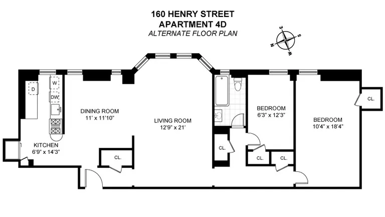 160 Henry Street, 4D | floorplan | View 8