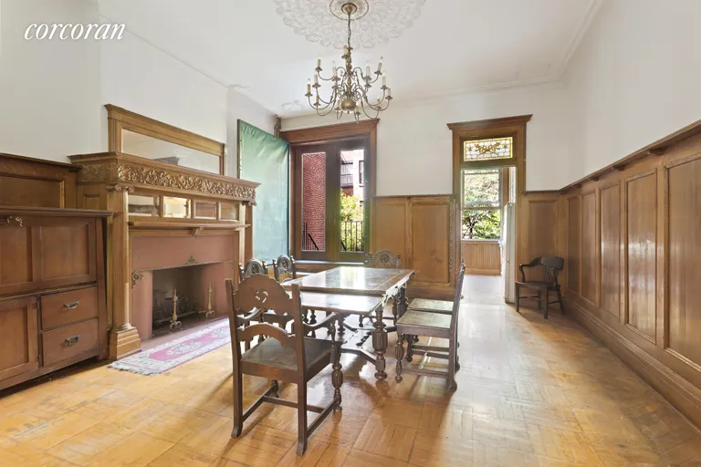New York City Real Estate | View 263 West 90th Street | FDR with doorway to the garden | View 10