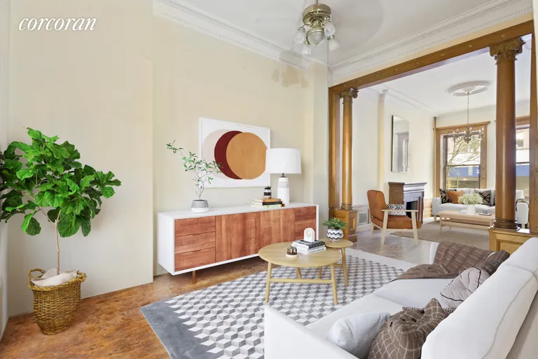 New York City Real Estate | View 263 West 90th Street | Enormous double parlor - staged | View 2