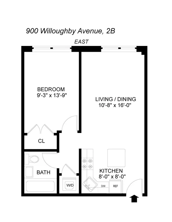 900 Willoughby Avenue, 2B | floorplan | View 6