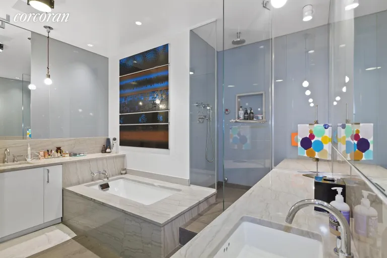 New York City Real Estate | View 60 Beach Street, 6A | Master Bathroom | View 8