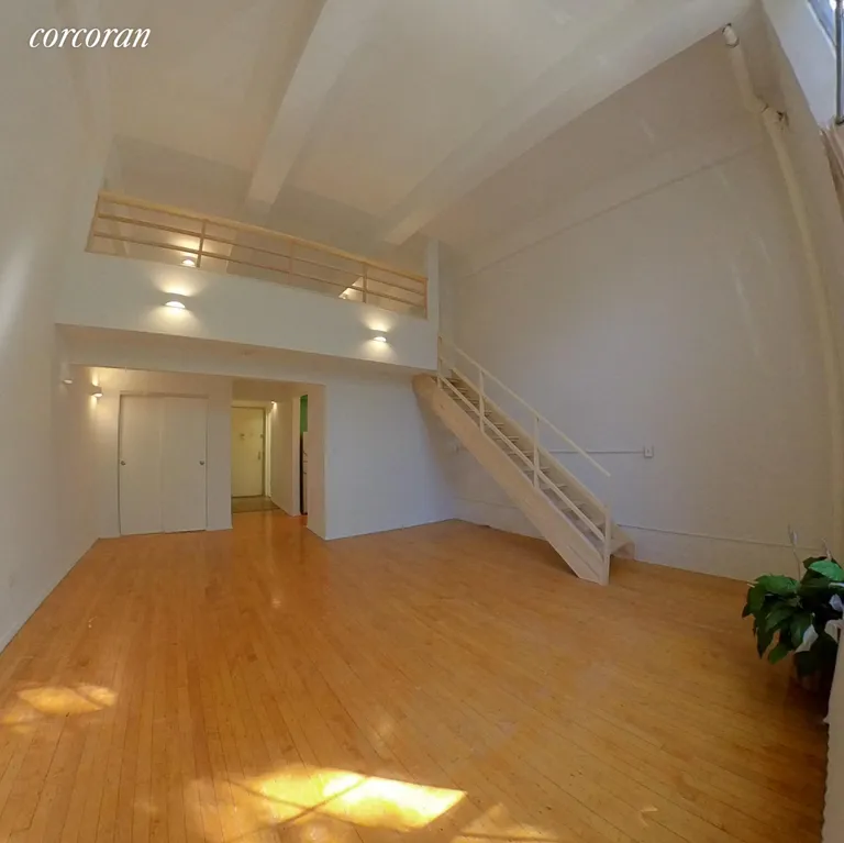New York City Real Estate | View 555 Washington Avenue, 2D | Living Room Looking Out | View 2