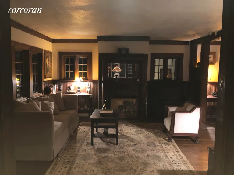 New York City Real Estate | View 1 Edgehill Road | Living Room at night | View 7