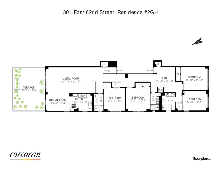 301 East 62Nd Street, 2GH | floorplan | View 13