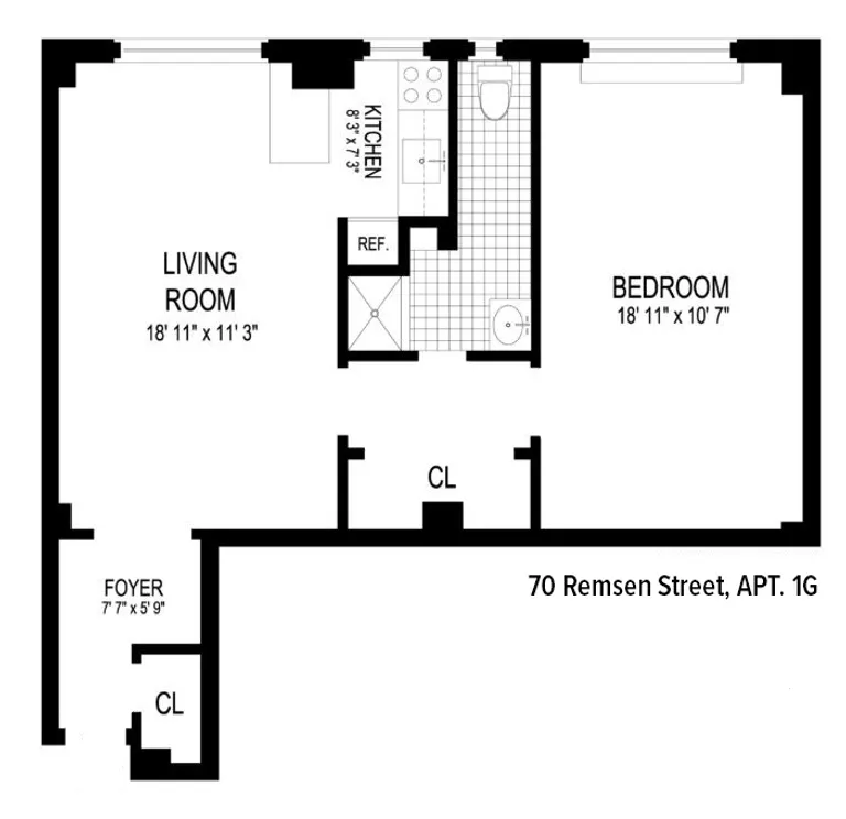 70 REMSEN STREET, 1G | floorplan | View 7