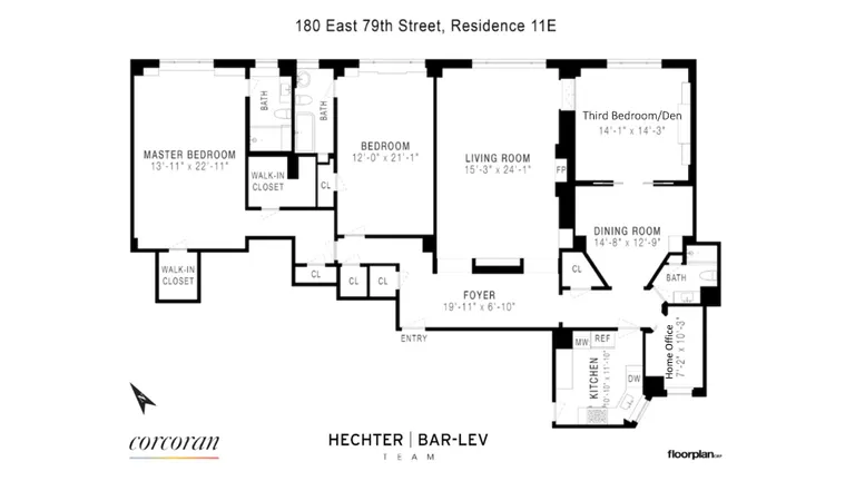 180 East 79th Street, 11E | floorplan | View 10