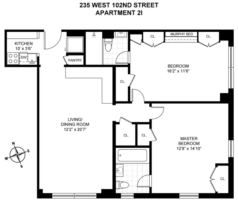 235 West 102Nd Street, 10I | floorplan | View 12
