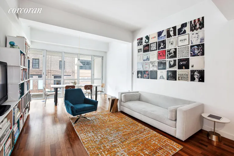 New York City Real Estate | View 125 North 10th Street, S2I | Beautiful open living room with large dining area | View 2