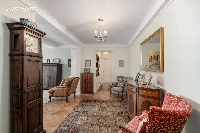 New York City Real Estate | View 140 Riverside Drive, 18D | Formal entry foyer open to living room | View 3