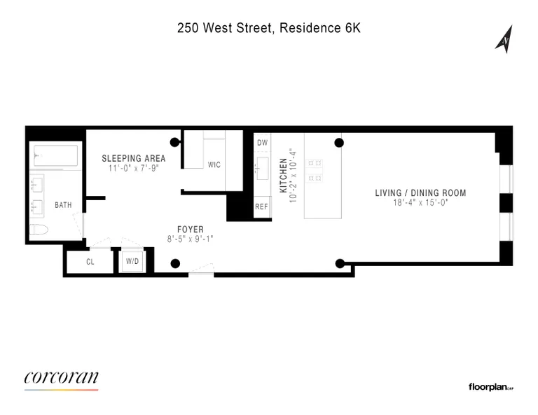 250 West Street, 6K | floorplan | View 6