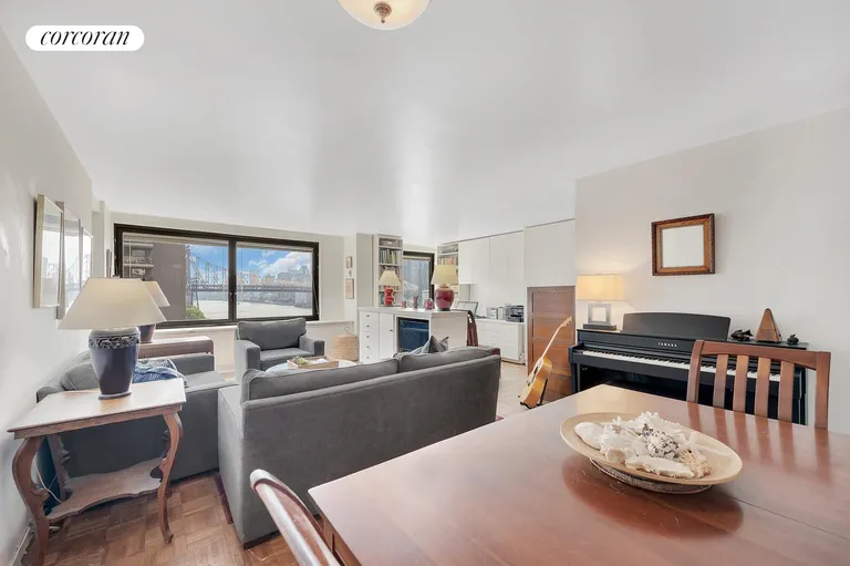 New York City Real Estate | View 531 Main Street, 1127 | dining, living room, den and VIEWS | View 2