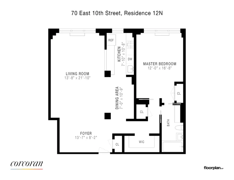 70 East 10th Street, 12N | floorplan | View 7