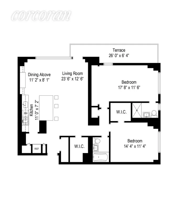New York City Real Estate | View 142 West End Avenue, 3N | Floor Plan | View 10