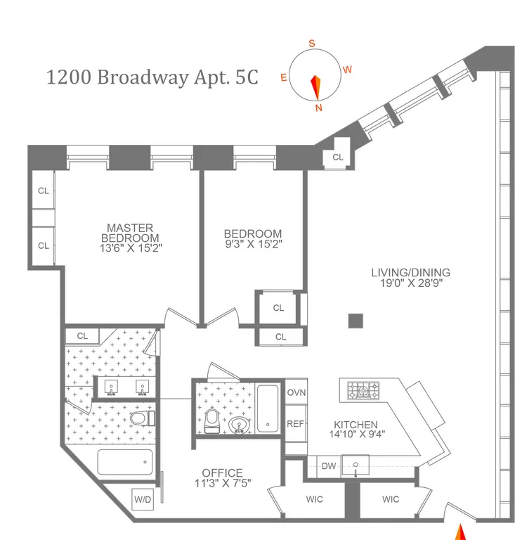 1200 Broadway, 5C | floorplan | View 7