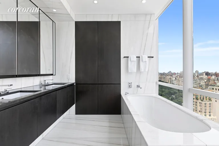 New York City Real Estate | View 157 West 57th Street, 37F | Master Bath | View 7