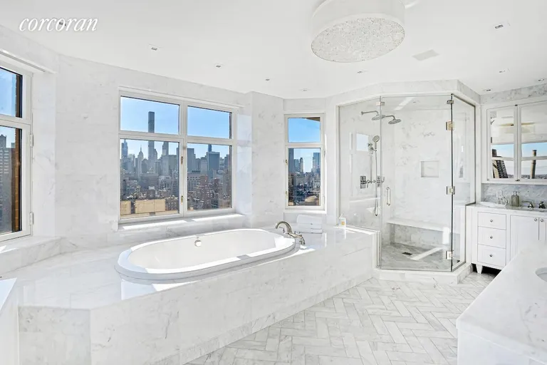New York City Real Estate | View 188 East 76th Street, 28FL | Primary Bath | View 19