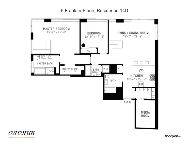 5 Franklin Place, 14D | floorplan | View 13