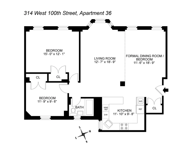 314 West 100th Street, 36 | floorplan | View 12