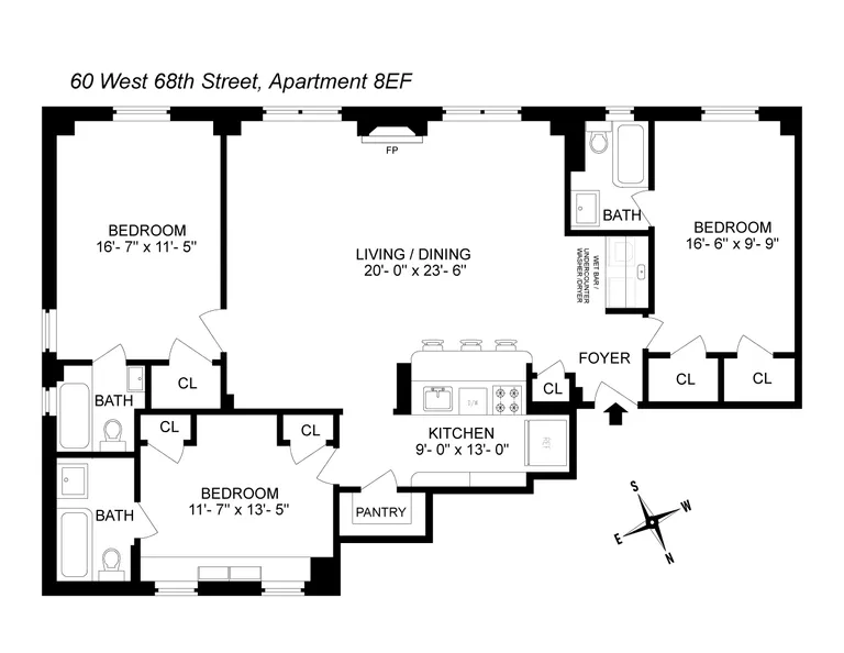 60 West 68th Street, 8EF | floorplan | View 10