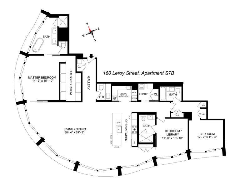 160 Leroy Street, SOUTH7B | floorplan | View 12