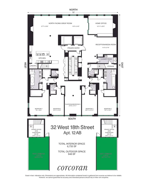 32 West 18th Street, PH12AB | floorplan | View 19