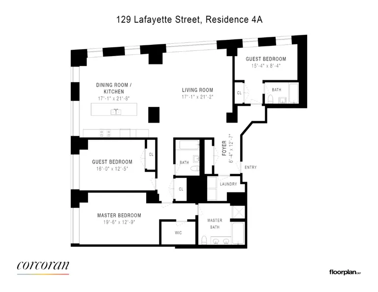 129 Lafayette Street, 4A | floorplan | View 8