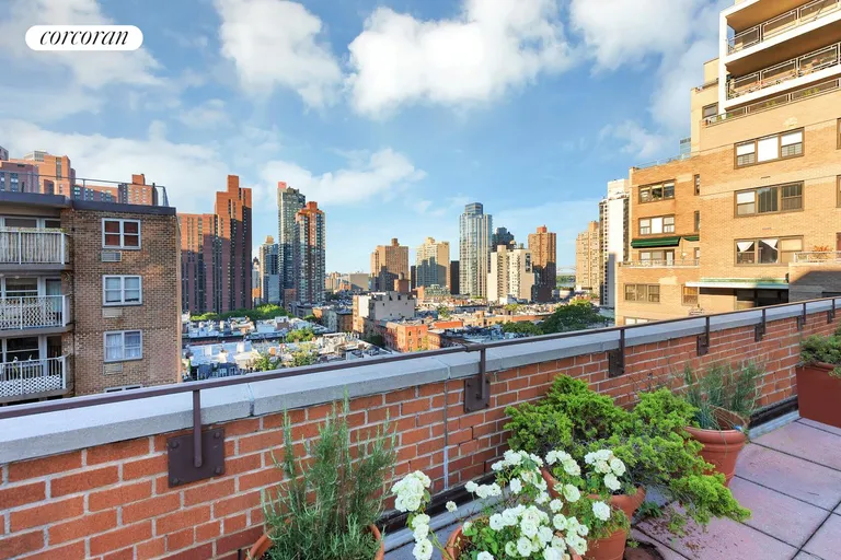 New York City Real Estate | View 235 East 87th Street, 10C | Building terrace with views and outdoor grill | View 10