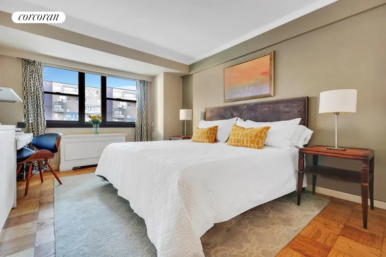New York City Real Estate | View 235 East 87th Street, 10C | Primary bedroom with views fits a king sized bed  | View 6