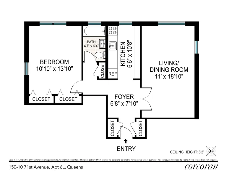 150-10 71st Avenue, 6L | floorplan | View 6