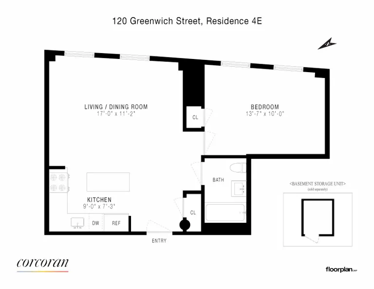 120 Greenwich Street, 4E | floorplan | View 6
