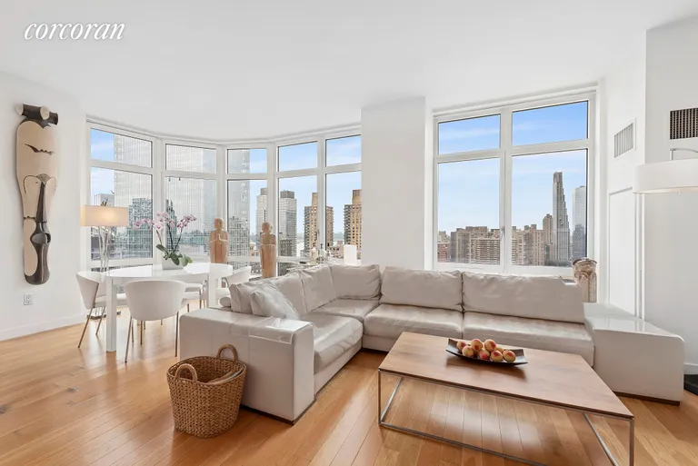 New York City Real Estate | View 555 West 59th Street, 28A | Living Room | View 2
