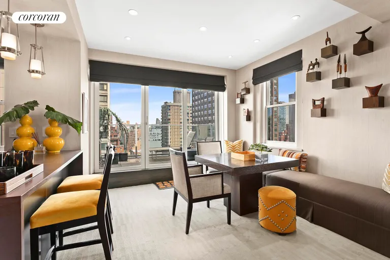 New York City Real Estate | View 176 East 71st Street, PHD | Dining Area overlooking terrace | View 4
