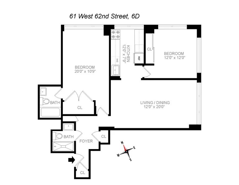 61 West 62Nd Street, 6D | floorplan | View 10