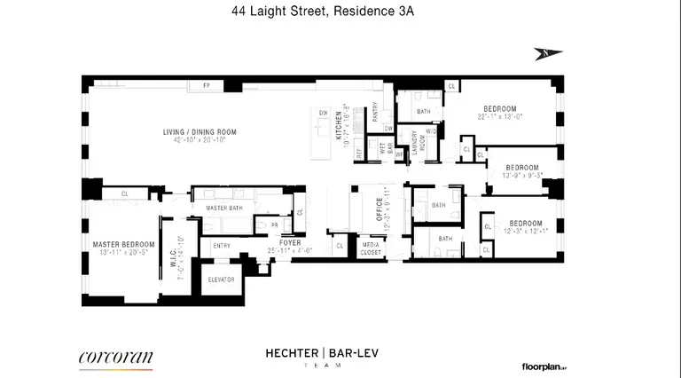 44 Laight Street, 3A | floorplan | View 12