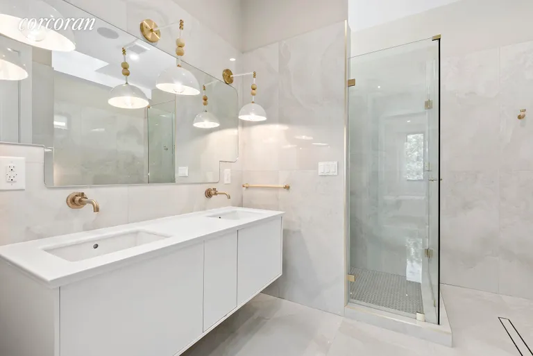 New York City Real Estate | View 407 Quincy Street | En suite master bath with double vanity! | View 10