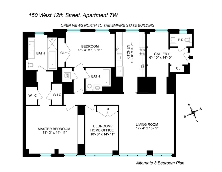 150 West 12th Street, 7 W | floorplan | View 15