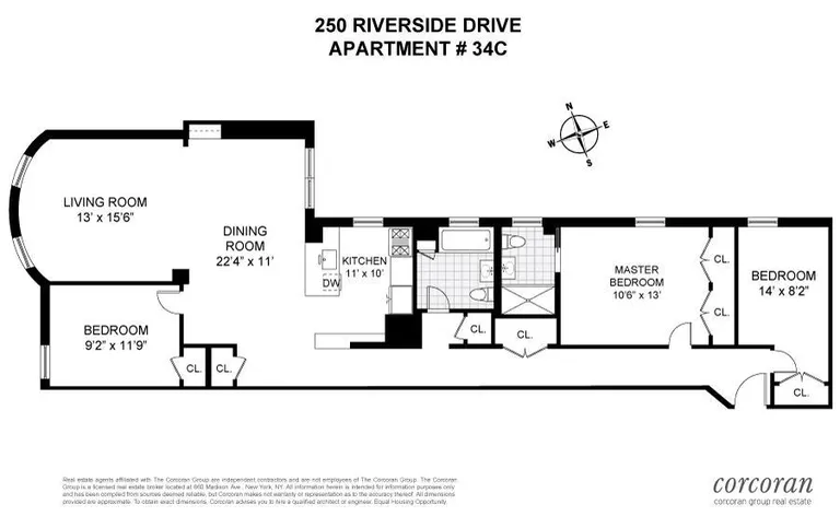 250 Riverside Drive , 34C | floorplan | View 9