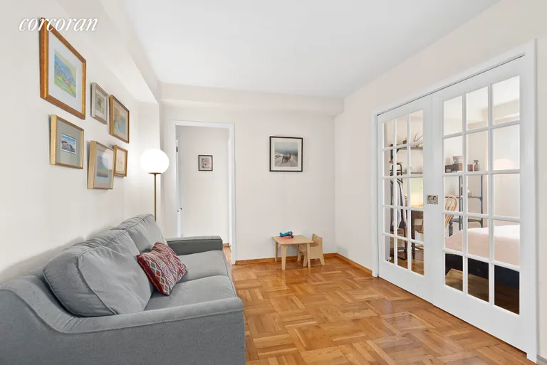 New York City Real Estate | View 165 Clinton Avenue, 5I | Living Room with French Doors | View 4