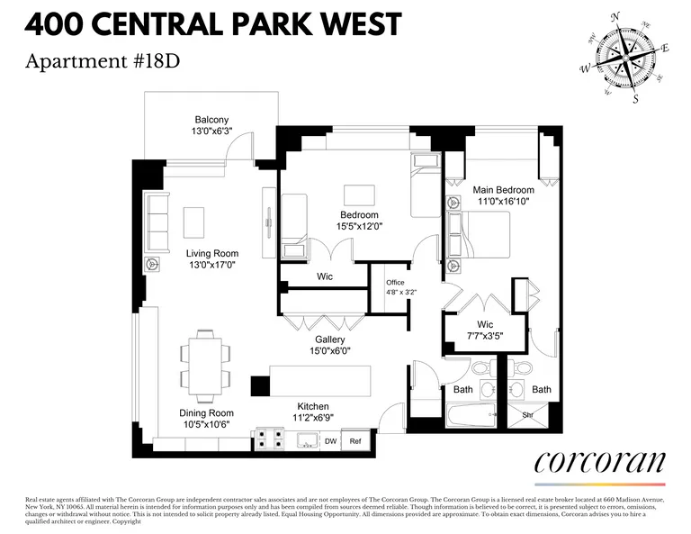 400 Central Park West, 18D | floorplan | View 11